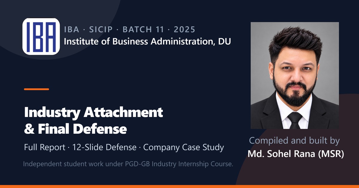 Cover card for the PGD-GB Batch 11 Industry Attachment and Final Defense