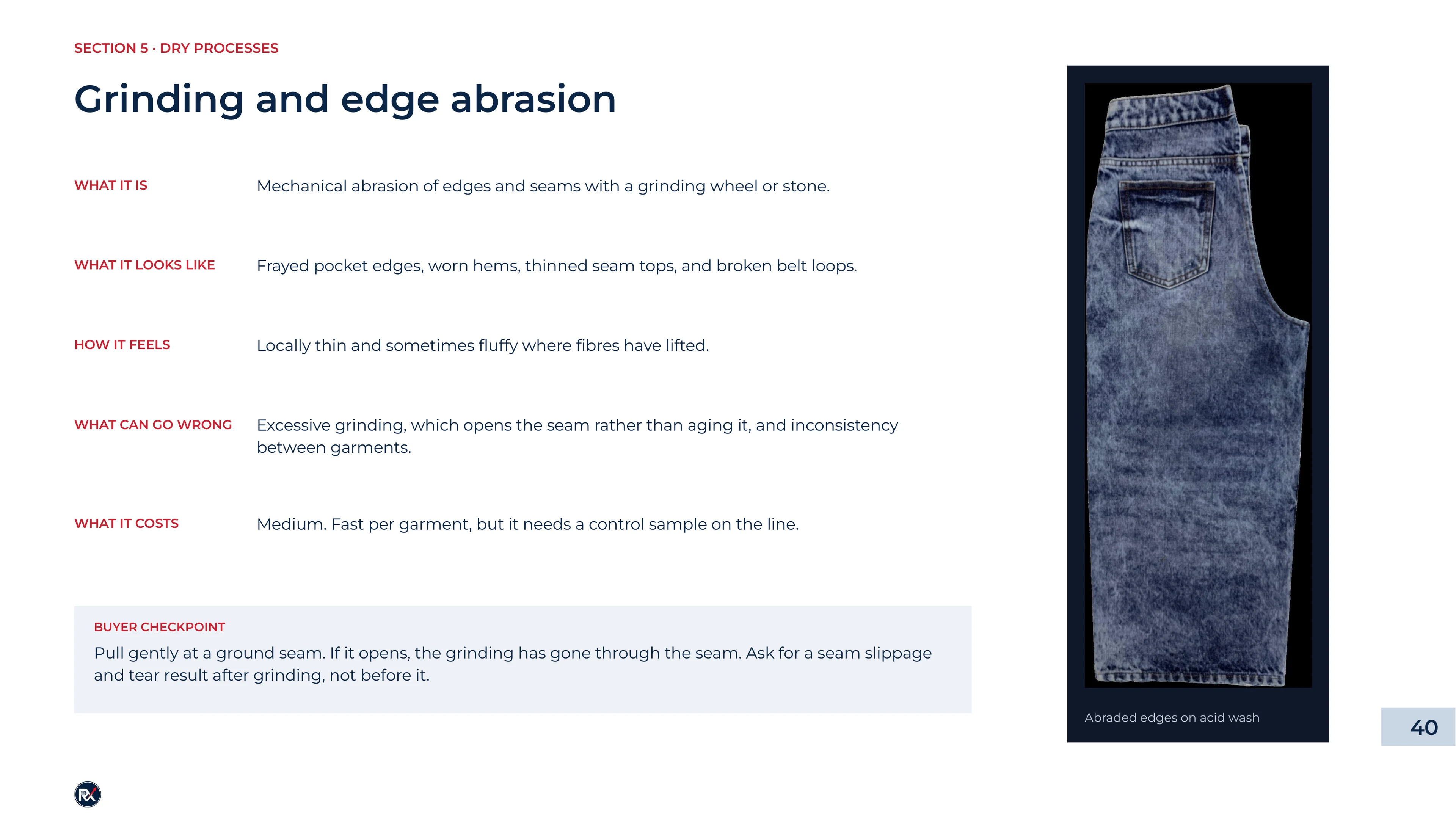 Slide 40 of 85: Grinding and edge abrasion