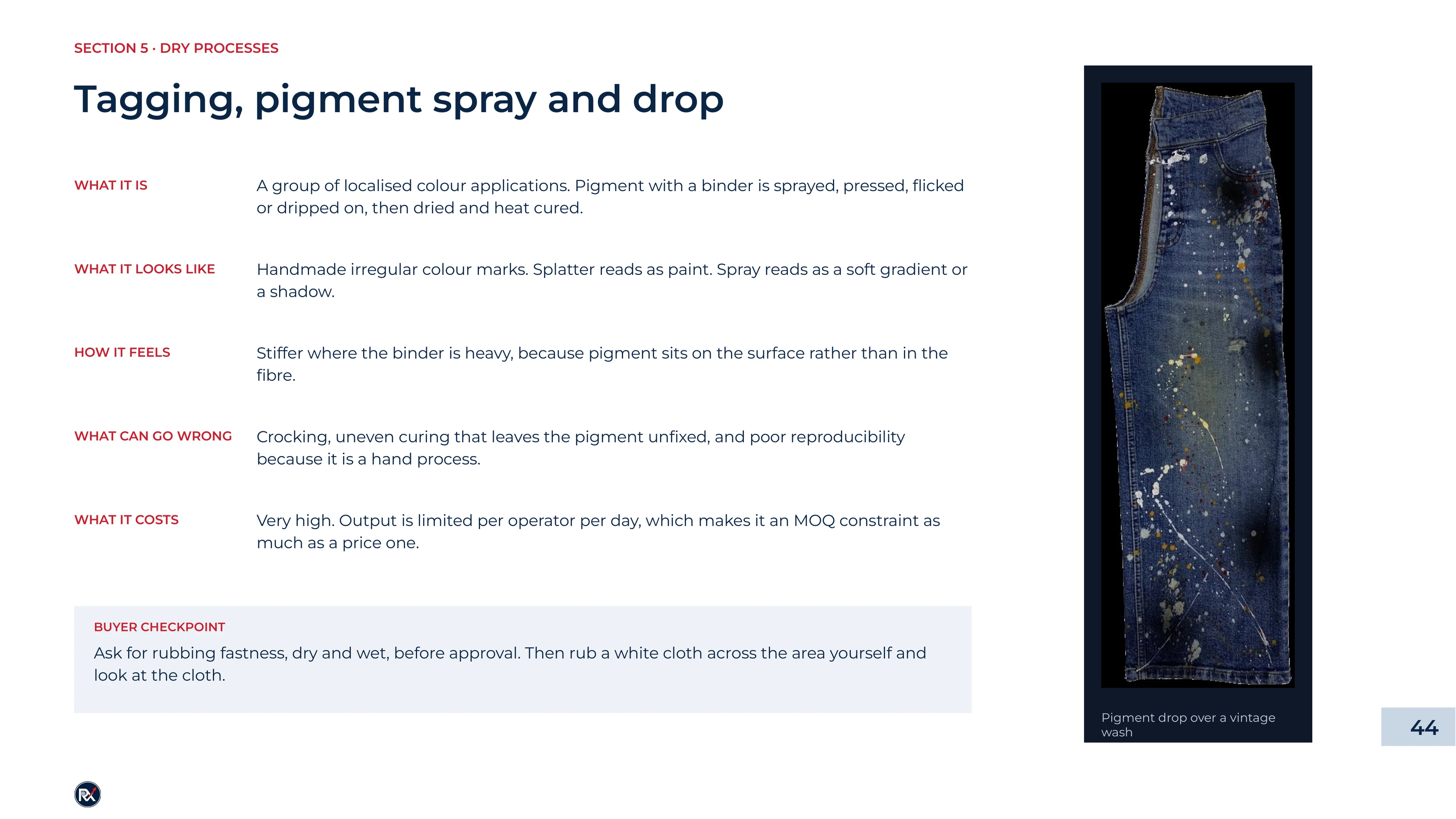 Slide 44 of 85: Tagging, pigment spray and drop
