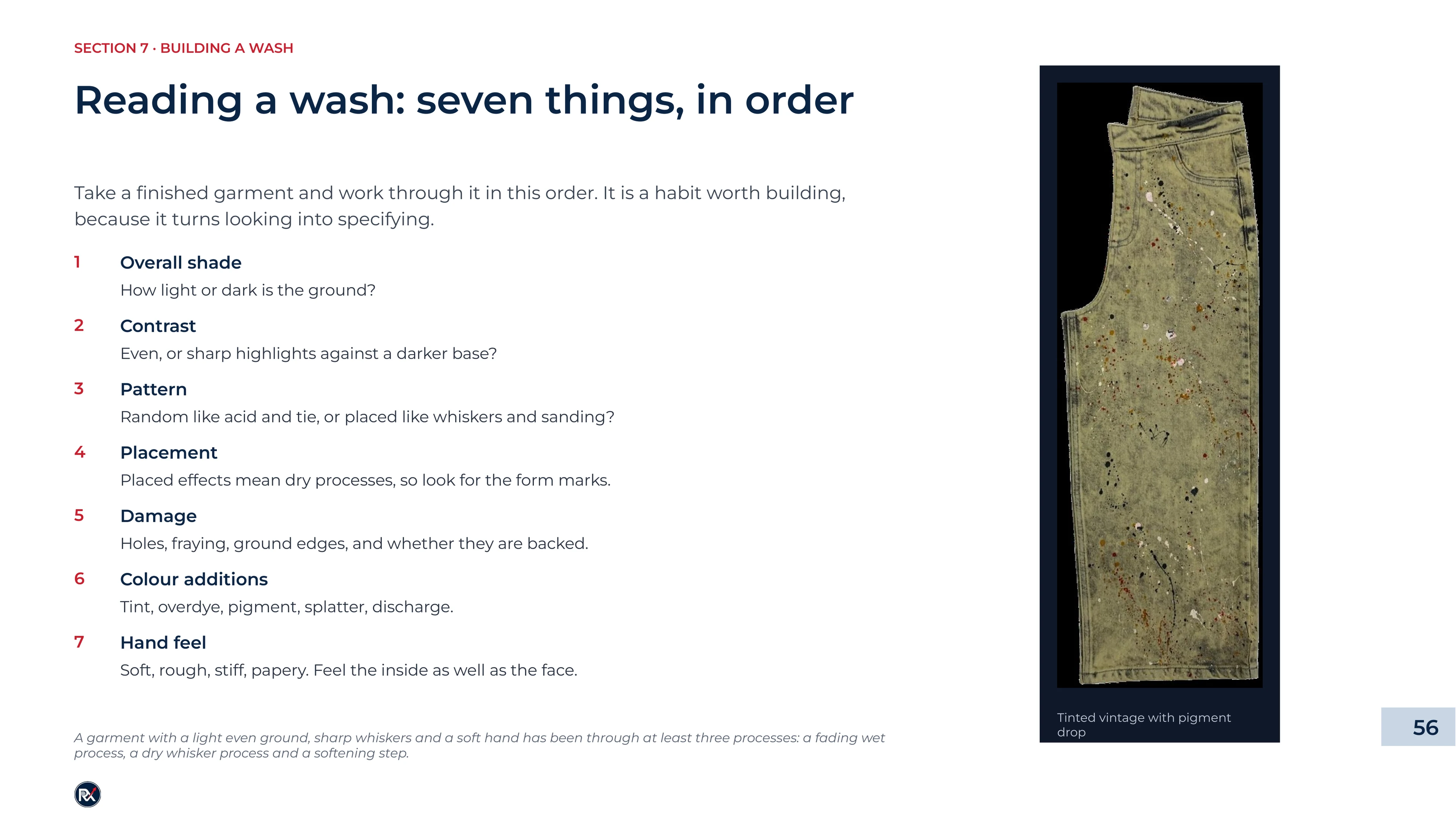 Slide 56 of 85: Reading a wash: seven things, in order